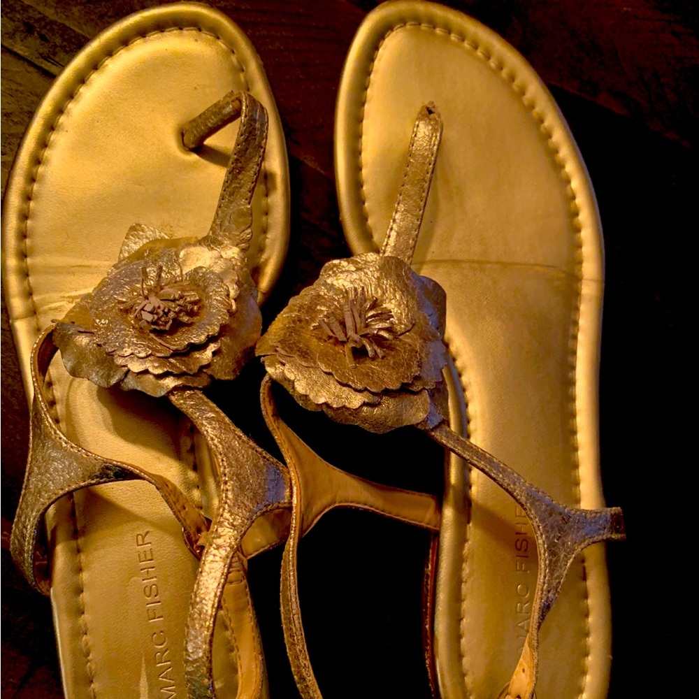 Marc Fisher gold sandal